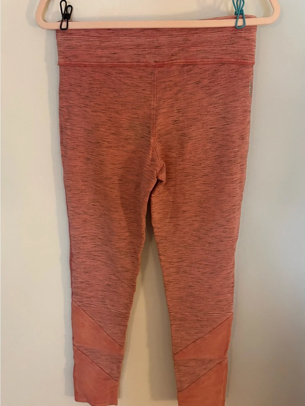 Free People Movement Women’s Pink High-Rise Patchwork Leggings Medium, excellent